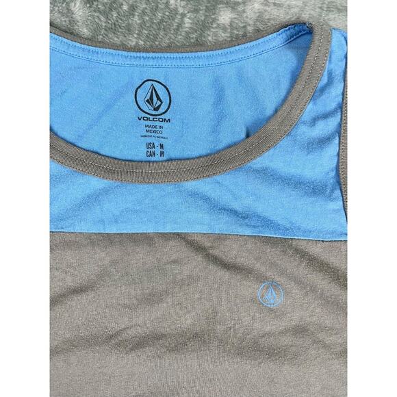 Volcom Men’s Tank Top Size M Brown Blue Two Tone Sleeveless Shirt Exc - Picture 5 of 7